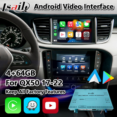 Giao diện video đa phương tiện Android Lsailt 4+64GB cho Infiniti QX50 2017-2022 với Carplay không dây