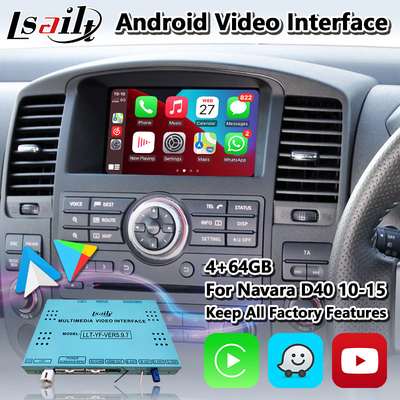 Giao diện video đa phương tiện Android Nissan Navara D40 với Carplay không dây của Lsailt