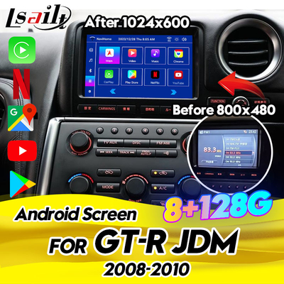 Màn hình đa phương tiện xe hơi cho Nissan GT-R R35 2008-2010 JDM Mô hình được trang bị CarPlay không dây, Android Auto, 8+128GB