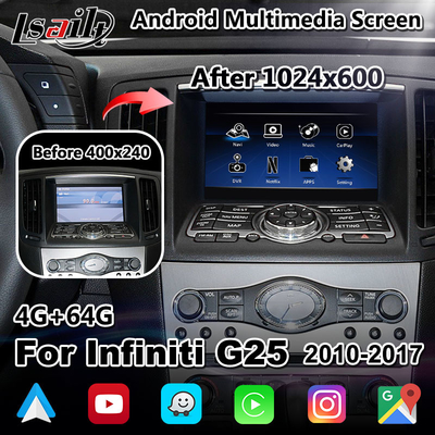 Màn hình đa phương tiện Lsailt 7 inch Màn hình Carplay cho Infiniti G25 Q40 Q60