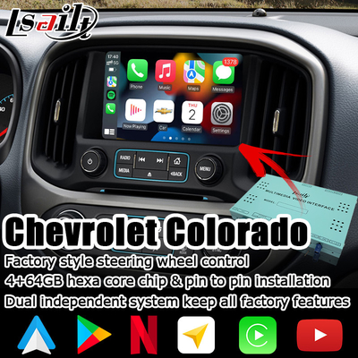 Carplay android auto Box Giao diện video / Điều hướng liên kết gương Chevrolet Colorado