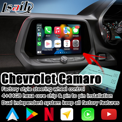 Giao diện video 4 + 64GB Android Auto carplay Điều khiển bằng giọng nói cho Chevrolet Camaro 2016-2019