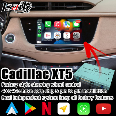 Giao diện video hộp định vị ô tô tự động Android không dây GPS cho video Cadillac XT5