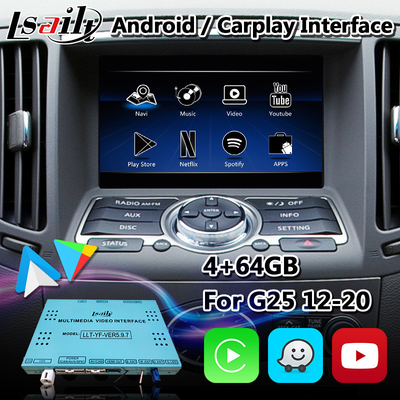 Hộp giao diện điều hướng Android Carplay cho Infiniti G25 G37 G35 với NetFlix Android Auto