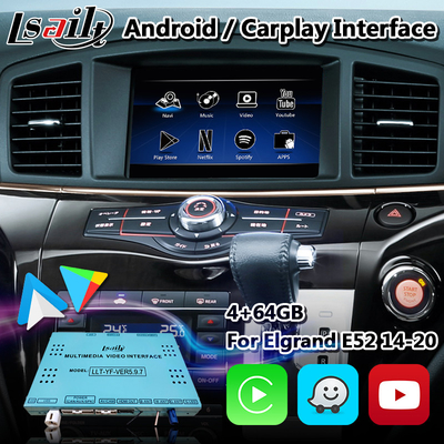 Giao diện video đa phương tiện Android Carplay không dây cho Nissan Elgrand E52