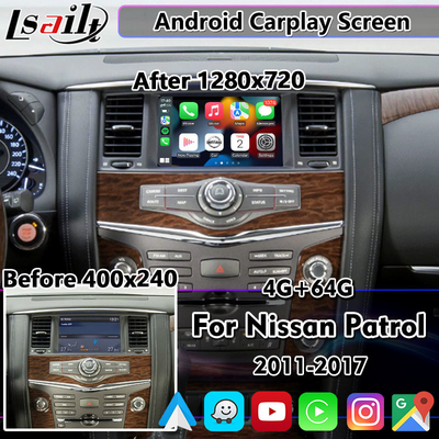 Màn hình Carplay Android Lsailt 8 inch dành cho Nissan Patrol Y62 Pathfinder 2011-2017 với Android Auto không dây