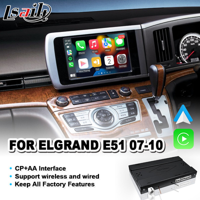 Giao diện video tự động Android Lsailt Carplay cho Nissan Elgrand E51 Series 3 2007-2010