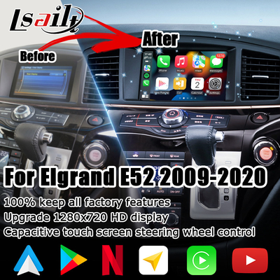 Nissan Elgrand E52 HD muti finger touch nâng cấp màn hình HD carplay không dây android auto