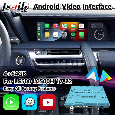 Hộp định vị GPS 4G 64G Giao diện video trên ô tô Android cho Lexus LC500 LC 500h 2017-2022