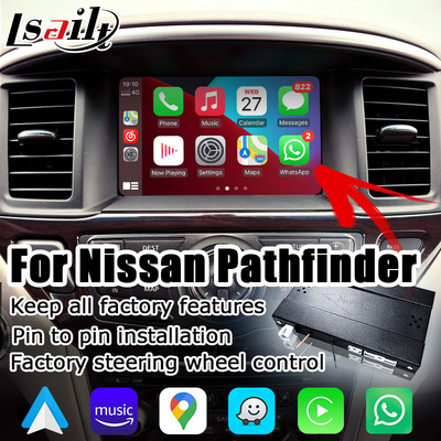 Hộp điều hướng tự động Carplay Android không dây dành cho Nissan Pathfinder R52 2017-2021