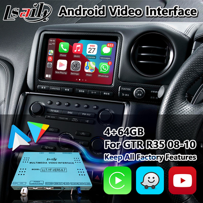 Giao diện video Android Carplay không dây Lsailt dành cho Nissan GTR R35 GT-R JDM 2008-2010