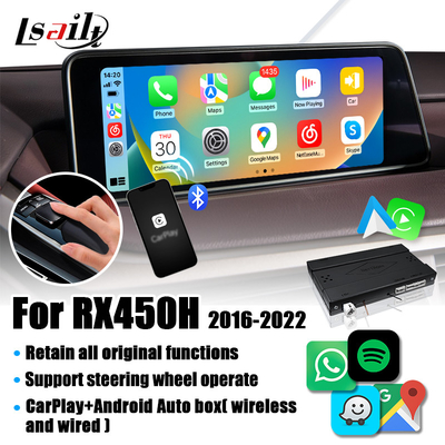 Giao diện Lexus CarPlay cho RX450H 2016-2022 RX350 Hỗ trợ Wireless Android Auto, Camera
