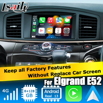 Nissan Elgrand Quest E52 giao diện video Android 13 Box carplay Android auto module 8+128