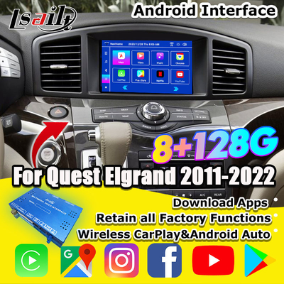 Lsailt Android 13 Smart Android Infotainment Module cho Nissan Quest 2011-2022 Hỗ trợ CarPlay không dây, NetFlix