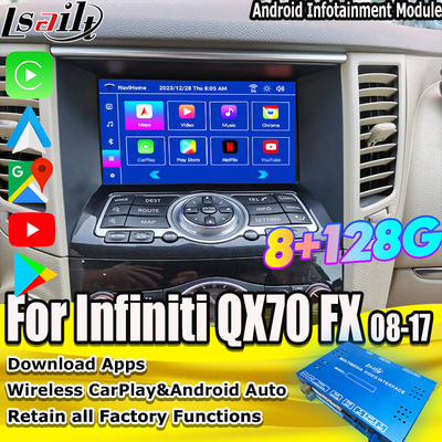 Lsailt 8G giao diện đa phương tiện Android cho Infiniti QX70 FX35 FX37 2008-2017 tích hợp không dây CarPlay, Android Auto