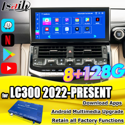 Mô-đun Nâng cấp Android Lsailt OEM cho Land Cruiser 300 2022-Hiện tại Tích hợp Giao diện Android YouTube, Waze, Play Store