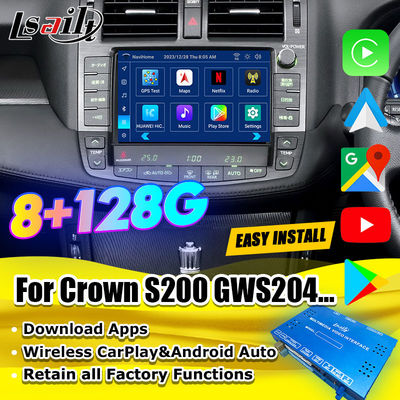 Giao diện Đa phương tiện Android 13 cho Toyota Crown S200 URS206 đời 2008-2012, bao gồm Mô-đun Nâng cấp Android với YouTube, NetFlix, Google Map