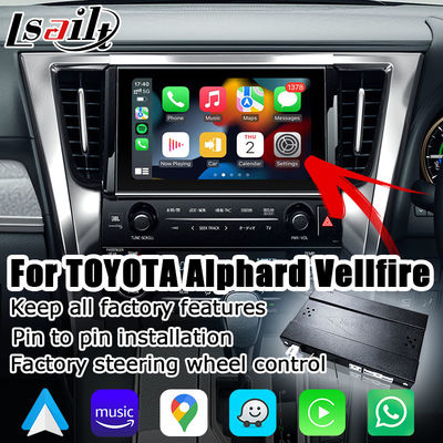 Toyota Alphard Vellfire AH30 series phong cách OEM tinh khiết Carplay Android auto box 2015-2022