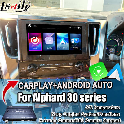 Nâng cấp Module Apple CarPlay/Android Auto không dây cho Toyota Alphard 30 Series Vellfire, hỗ trợ Radio FM, A/C, Mirroring, Camera