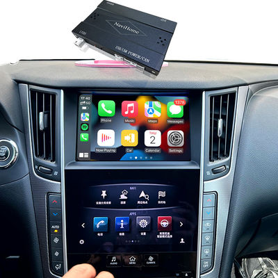 Nâng cấp tích hợp mô-đun Apple CarPlay OEM Q50 Q60, Phản chiếu điện thoại di động, Hiển thị nhiệt độ AC, Google Map, Spotify