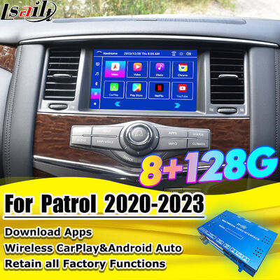 Giao diện đa phương tiện Android 8G Lsailt cho Nissan Patrol 2020-2023 Mô-đun nâng cấp Android Tích hợp Google Map, CarPlay, YouTube