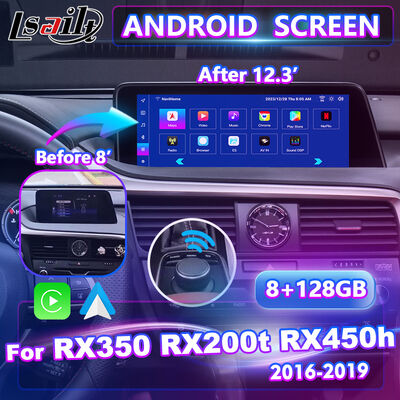 Màn hình giao diện đa phương tiện Android Lsailt Carplay cho Lexus RX 2016-2019 Knob RX350 RX450h RX200t RX300