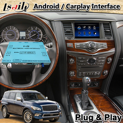 Giao diện định vị GPS trên ô tô 1.8GHz Carplay không dây cho Infiniti QX80 QX56 QX60 QX70