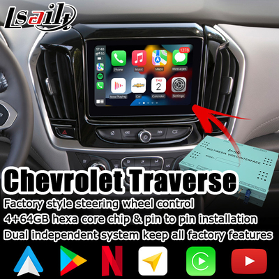 Giao diện video Carplay Navigation Box cho xe Chevrolet Traverse android