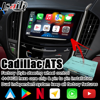 Giao diện video hộp định vị ô tô tự động Android không dây cho video Cadillac ATS