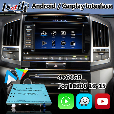 Giao diện video đa phương tiện Android Lsailt cho Toyota Land Cruiser LC200 2013-2015 với Android Auto Carplay