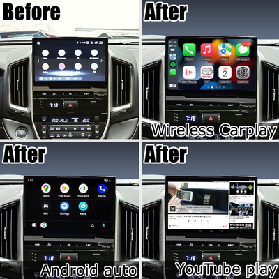 Hộp điều hướng xe Android 13 cho Toyota LC200 GXR Fujitsu đơn vị Carplay waze youtube xem phía sau vv