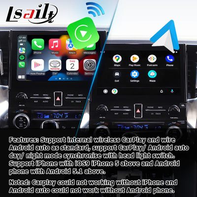 Giao diện đa phương tiện carplay không dây tự động Android cho Toyota Alphard Vellfire JBL