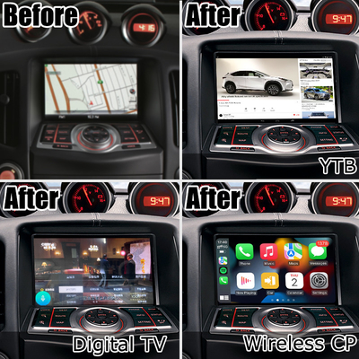 Màn hình HD không phá hủy Nissan 370z Youtube không dây carplay android tự động nâng cấp