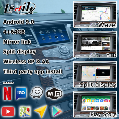 Nâng cấp màn hình cảm ứng Nissan Patrol Y62 2010-2016 với giao diện video youtube android auto carplay
