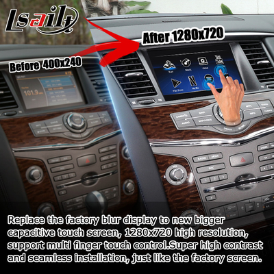 Nâng cấp màn hình cảm ứng Nissan Patrol Y62 2010-2016 với giao diện video youtube android auto carplay