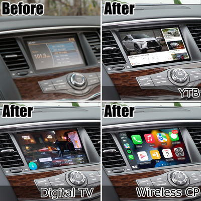 Nâng cấp màn hình cảm ứng Nissan Patrol Y62 2010-2016 với giao diện video youtube android auto carplay