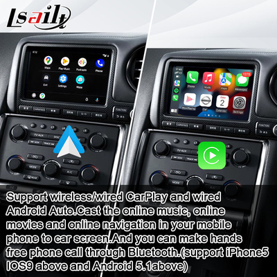 Màn hình đa phương tiện Lsailt cho GT-R GTR R35 với CarPlay không dây 4 + 64GB, màn hình nâng cấp