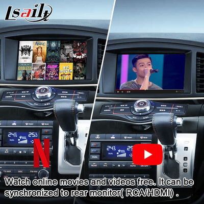 Màn hình đa phương tiện CarPlay không dây cho Nissan Elgrand Patrol, Armada Infiniti QX với Định vị GPS, Android Auto
