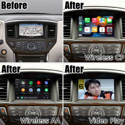 Hộp điều hướng tự động Carplay Android không dây dành cho Nissan Pathfinder R52 2017-2021