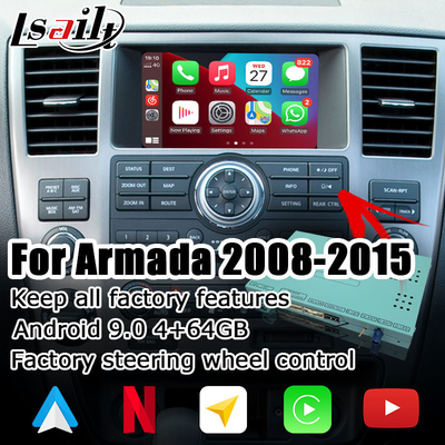Giao diện video Android carplay android auto box cho Nissan Armada TA60 2008-2015