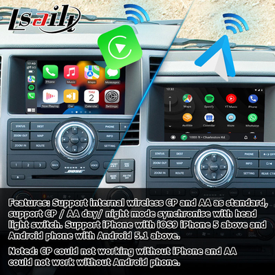 Giao diện video Android carplay android auto box cho Nissan Armada TA60 2008-2015