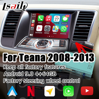 Giao diện video Nissan Teana J32 Android với tính năng tự động carplay không dây tích hợp