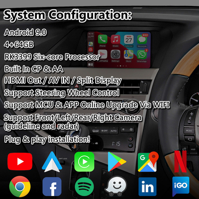 Giao diện video Lsailt Android Carplay cho Lexus RX270 RX350 RX450h Điều khiển chuột RX 2012-2015