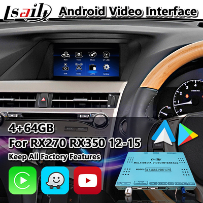 Giao diện video Lsailt Android Carplay cho Lexus RX270 RX350 RX450h Điều khiển chuột RX 2012-2015
