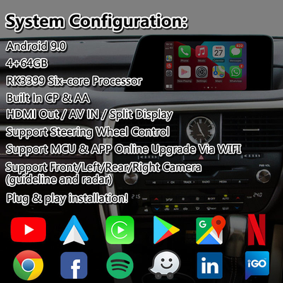 Lsailt Android Multimedia Interface cho Lexus RX200T RX350 RX300 RX Kiểm soát chuột 2016-2019