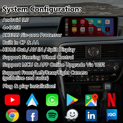 Lsailt Android Video Interface cho Lexus RX350 RX450h RX200t RX350L RX450L RX AL20 2016-2019