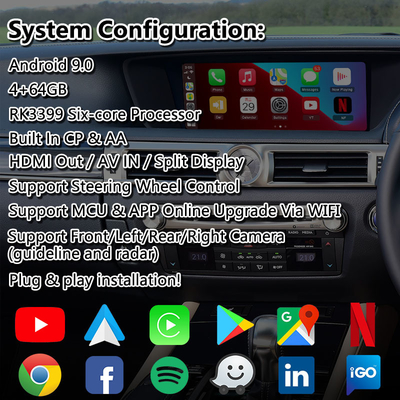Lsailt Android Car Multimedia Interface cho Lexus GS300h GS200t GS350 GS450h GSF GS L10 2016-2020