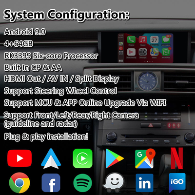 Lsailt Android Multimedia Interface cho Lexus IS 300h 250 350 200t 300 AWD F Sport XE30 2013-2016