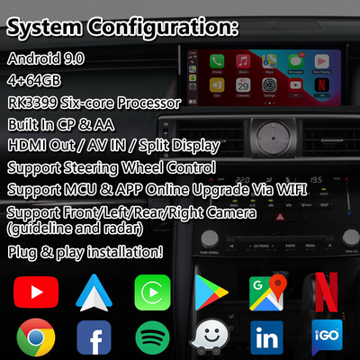 Lsailt Android Carplay Interface cho Lexus IS200T IS300H IS350 IS300 F Sport AWD IS XE30 2017-2020