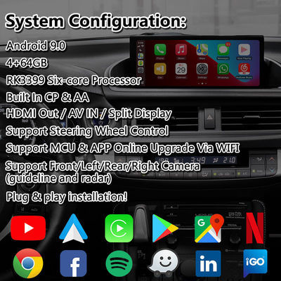 Lsailt Android Navigation Video Interface cho Lexus CT 200h FSport 2017-2022